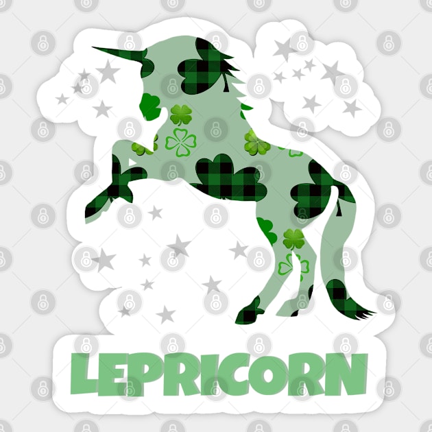 Lepricorn - Irish Unicorn - Saint Patrick's Sticker by A T Design